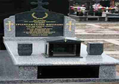 Greek orthodox granite tomb