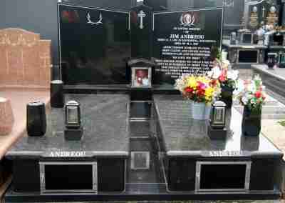 Double Black Marble Monument